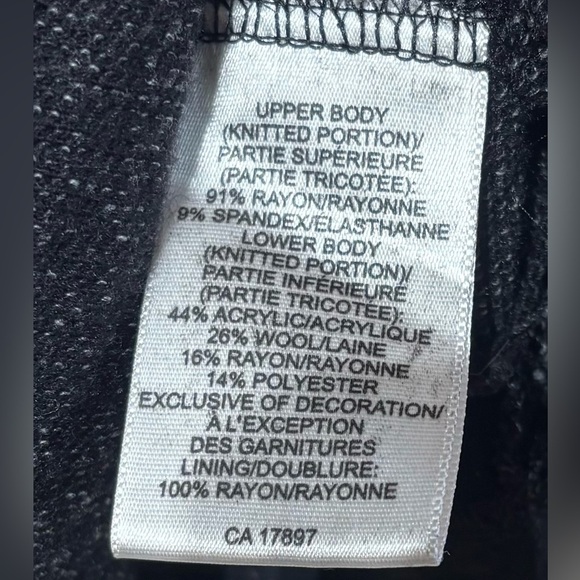 Banana Republic Rayon Wool Tweed Black Tank Dress 0 - Picture 6 of 9